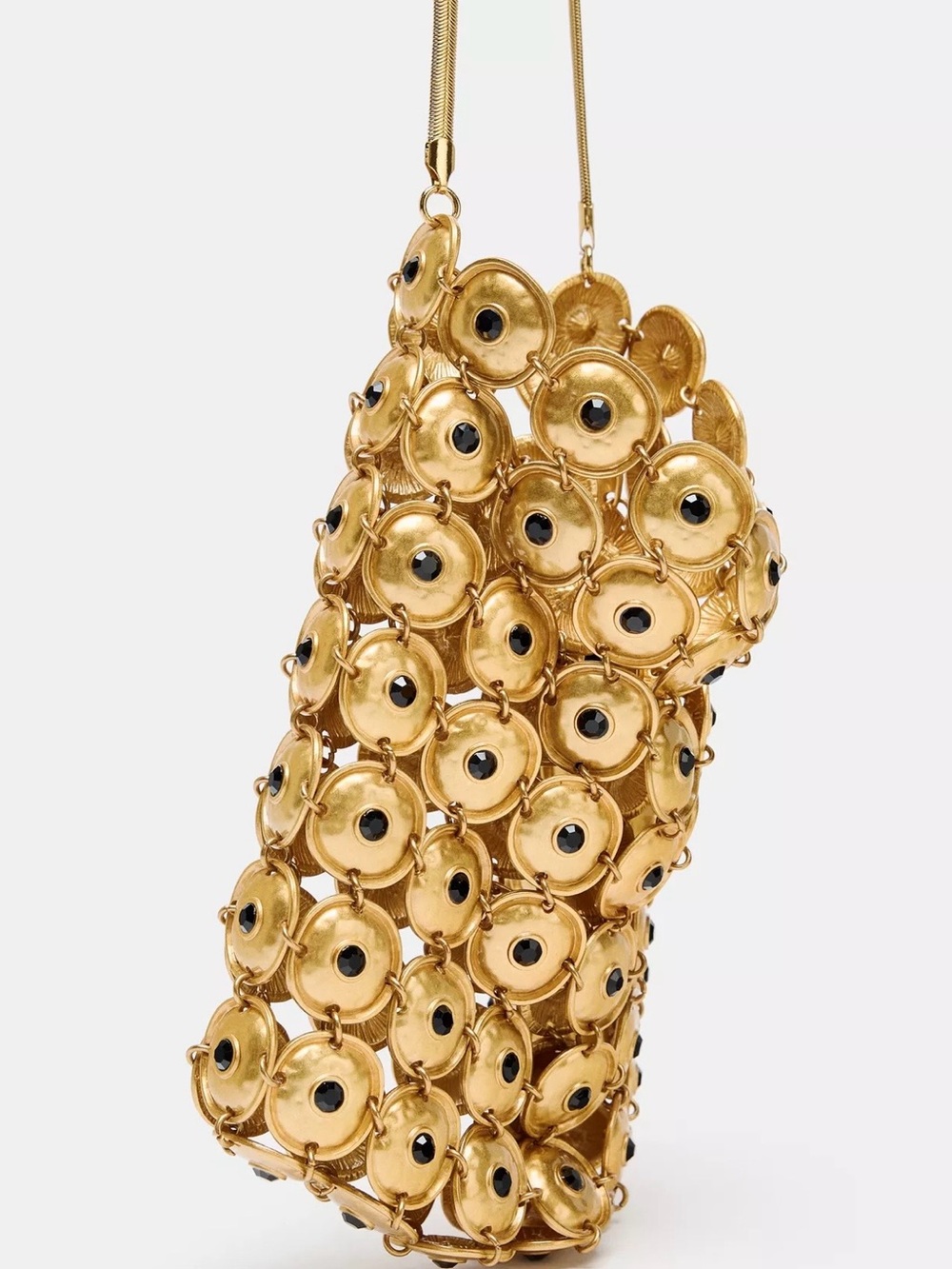 Zara Gold Circular Beaded Mini Shoulder Bag - Picture 3 of 3